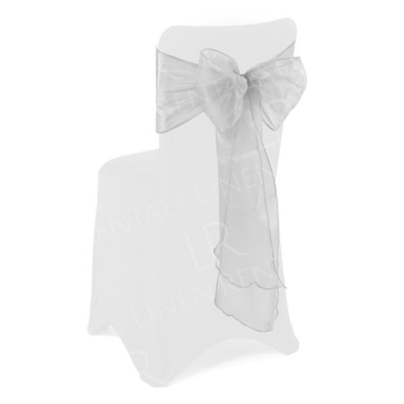 Silver Organza Sash