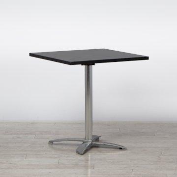 680mm Black Square Bistro Table (Chrome Base)