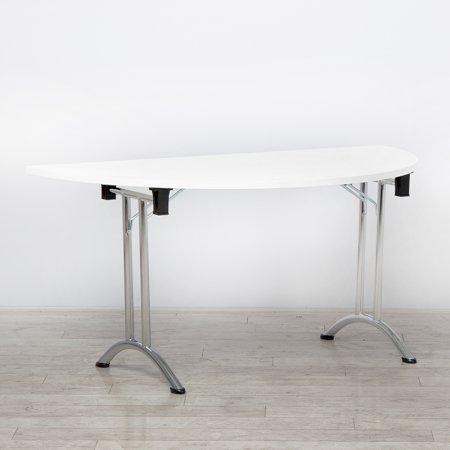 White Modular Folding Table D-End