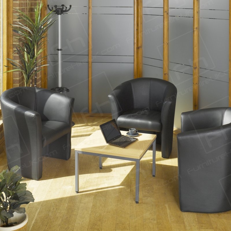 Black Leather Tub Chair