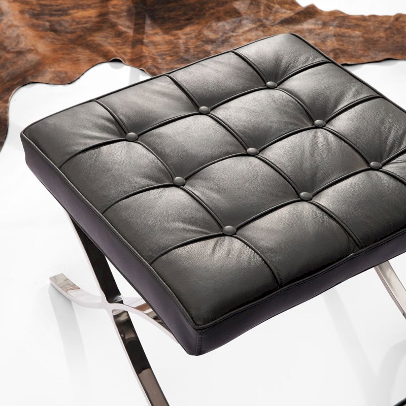Black Barcelona Style Ottoman