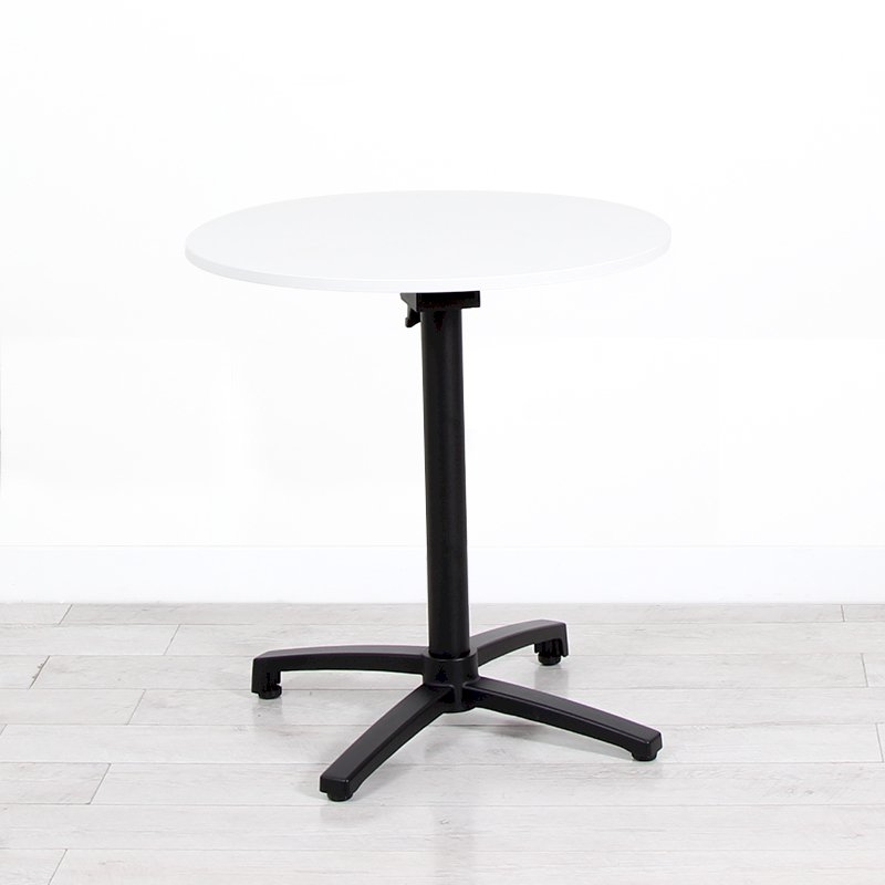700mm White Round Bistro Table - Black Frame