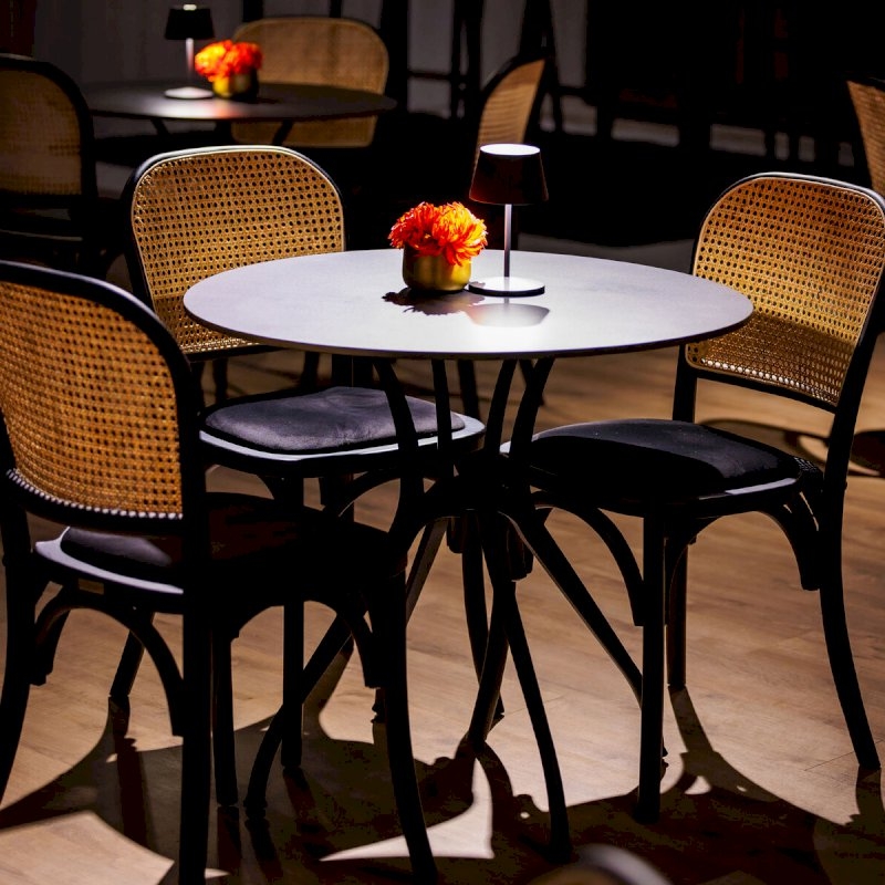 Cane Back Chair - Black Pad