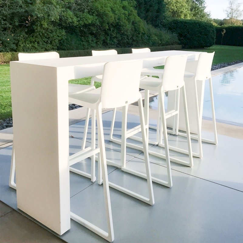 Kansas Linking Bar Stool - White