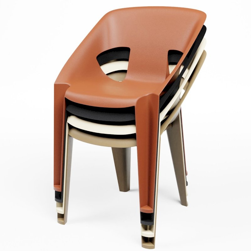 Terracotta Ark Stacking Chair