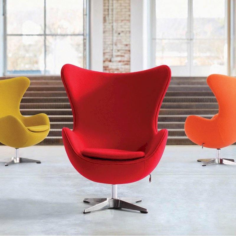 Orange Fabric Egg Chair